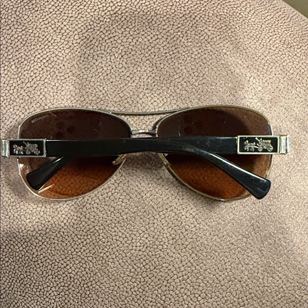 Women’s Coach Christina HC7047 Gold and Brown Aviator Sunglasses - Picture 4 of 6